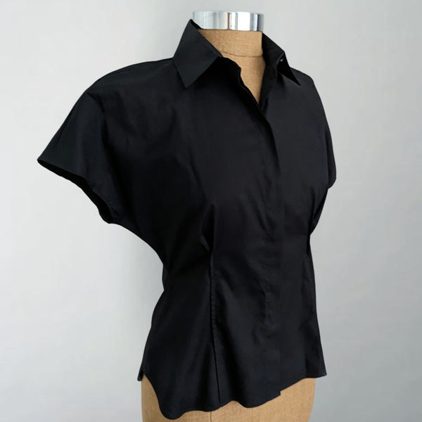 Madison Fitted Black Short Sleeve Shirt