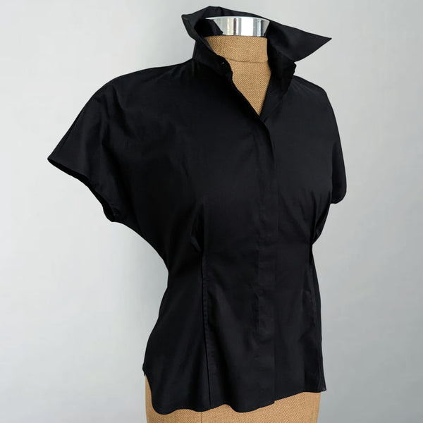 Madison Fitted Black Short Sleeve Shirt