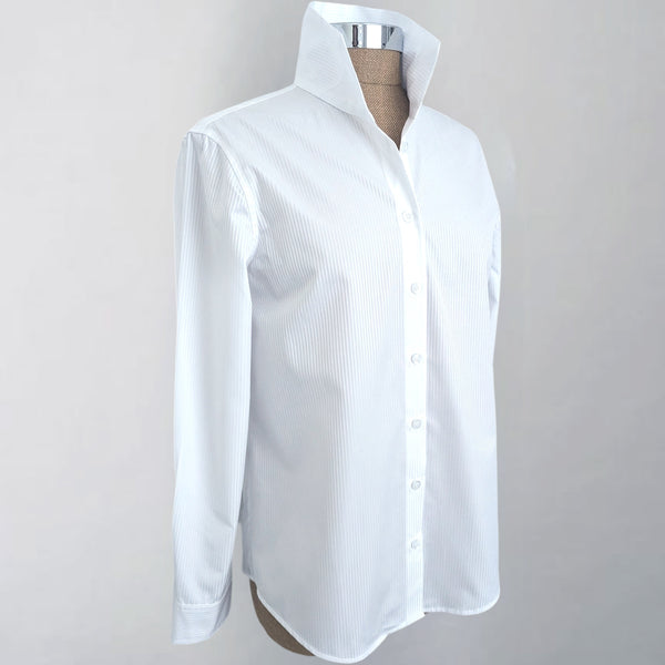 Ginna White Satin Stripe Shirt