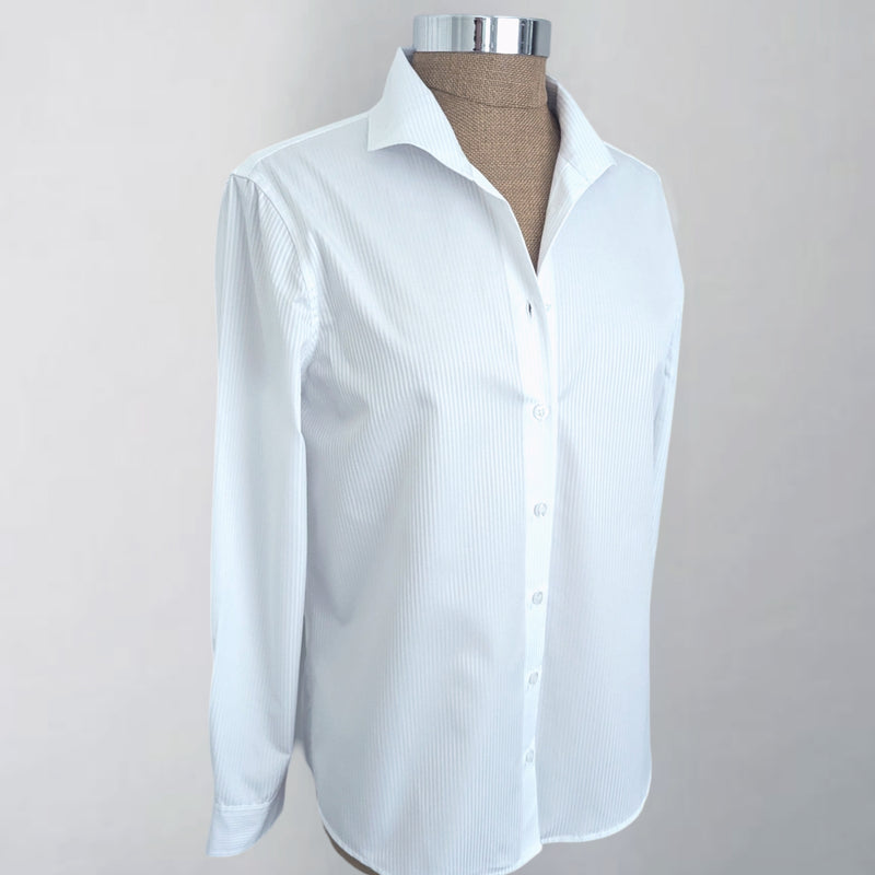 Ginna White Satin Stripe Shirt