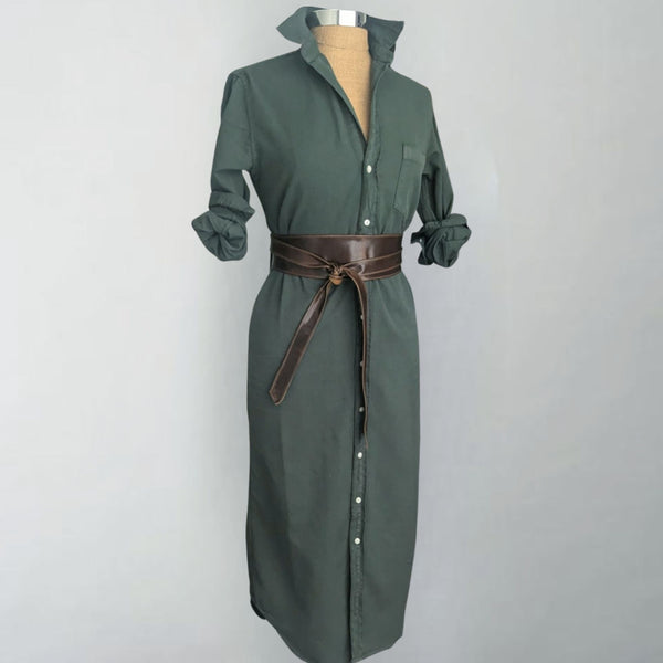 Rory Vintage Green Maxi Denim Dress