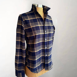 Barry Navy & Brown Plaid Flannel