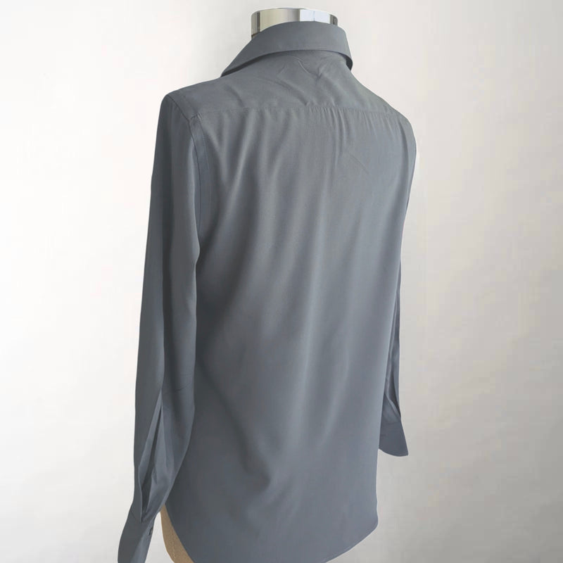 Dark Gray Silk Stretch Shirt