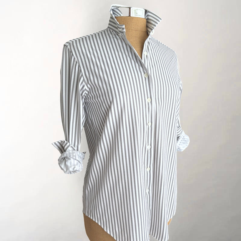 Gray Stripe Stretch Shirt