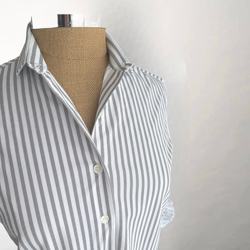 Gray Stripe Stretch Shirt