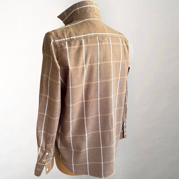 Eileen Camel & Cream Windowpane Flannel