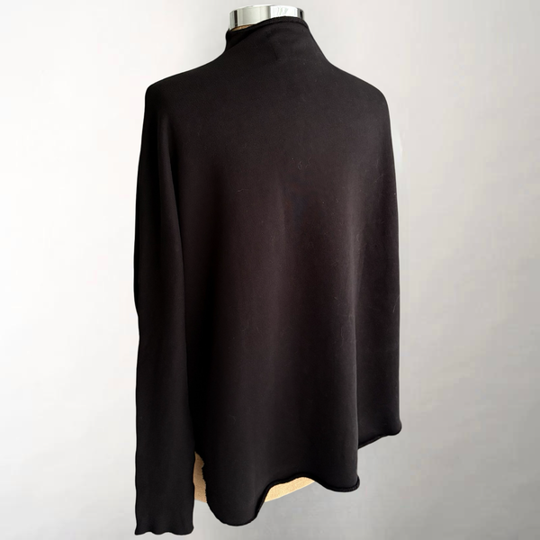 Effie Long Sleeve Funnel Neck Capelet Black