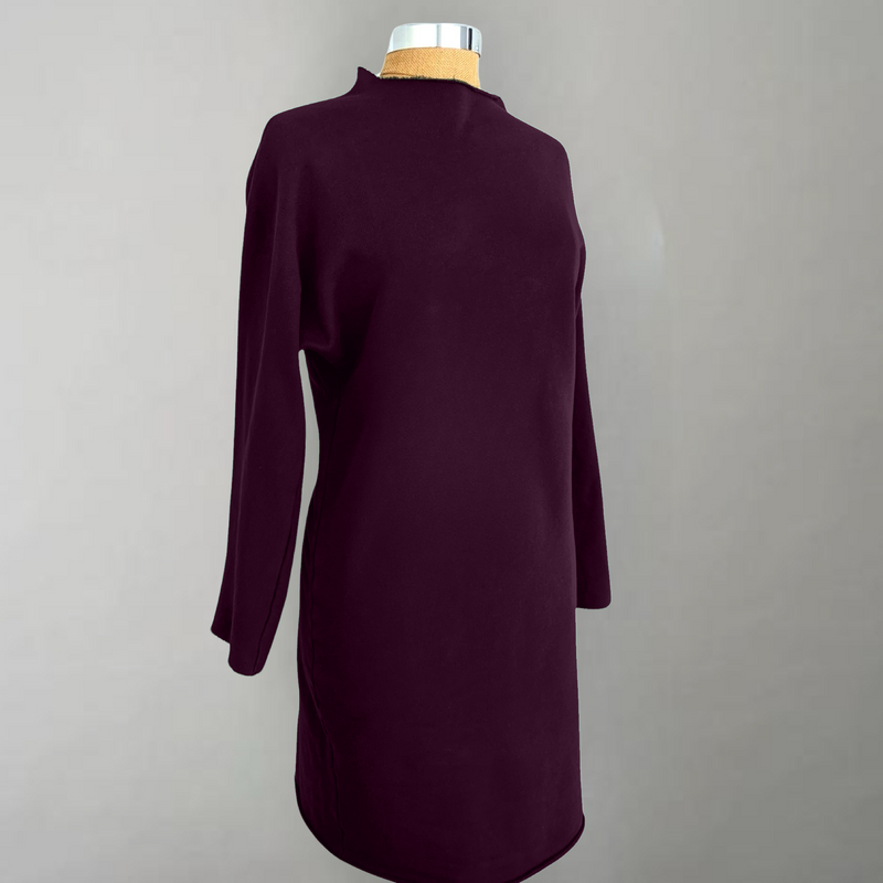 Izzie Burgundy Funnel Neck Dress