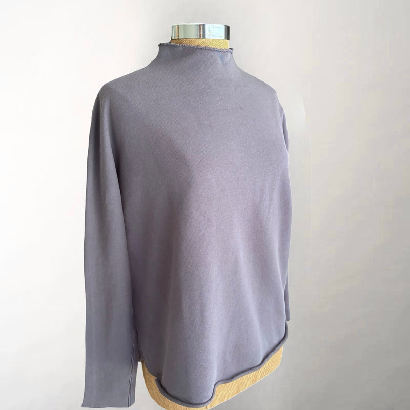 Effie Long Sleeve Funnel Neck Capelet Elephant Gray