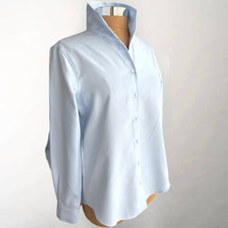 Ginna French Blue Tailored Herringbone Shirt