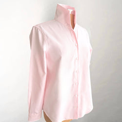 Ginna Light Pink Box Pleat Herringbone Shirt