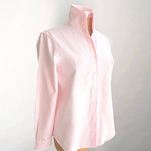 Ginna Light Pink Tailored Herringbone Shirt