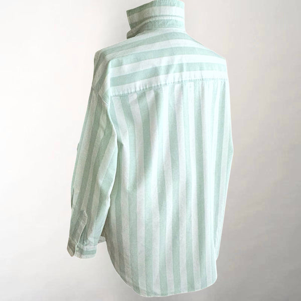 Shirley Wide Sage Stripe Oxford