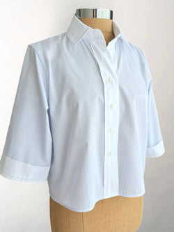 Blue Stripe with White Placket Shirt