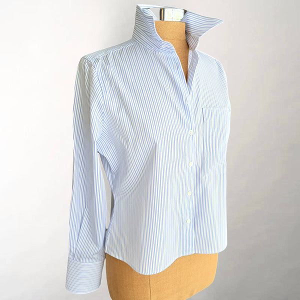 The Crop Quattro Blue Stripe Shirt