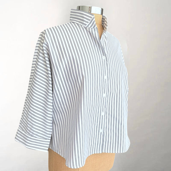 Avi Navy Double Stripe Shirt