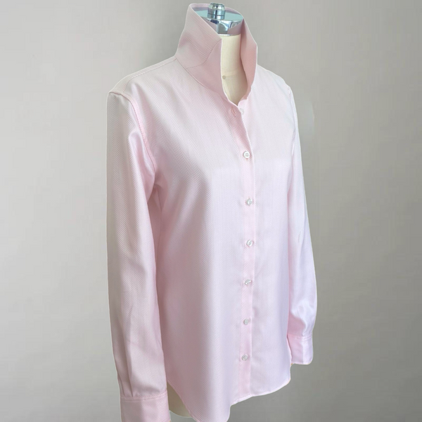 Ginna Light Pink Tailored Herringbone Shirt