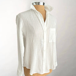 Frannie White Crinkle Cotton Shirt