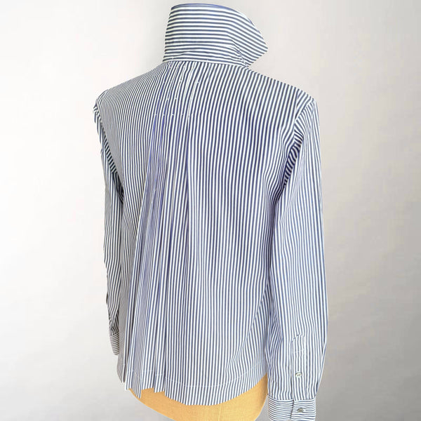 Julia Navy Stripe Pleated Back Shirt