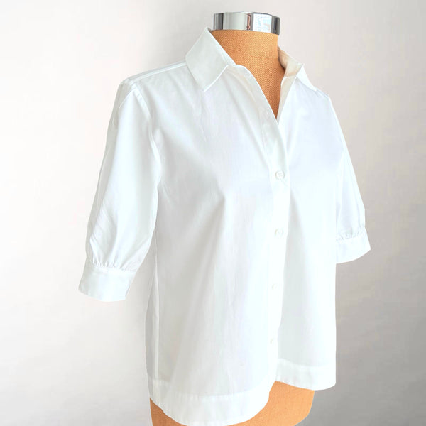 Korra Short Sleeve White Pleated Back Shirt