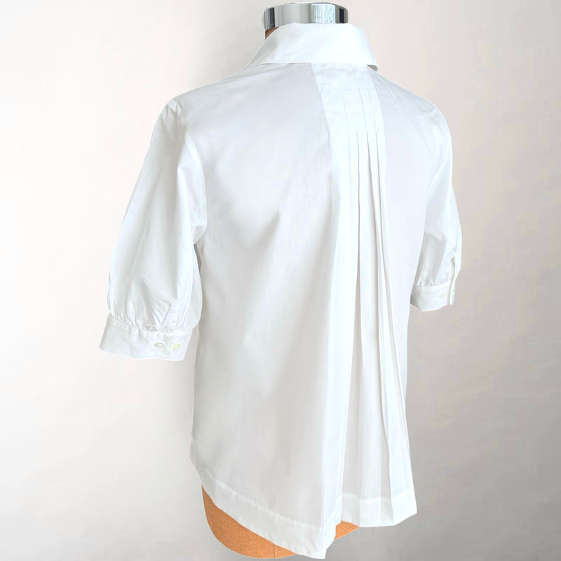 Korra Short Sleeve White Pleated Back Shirt