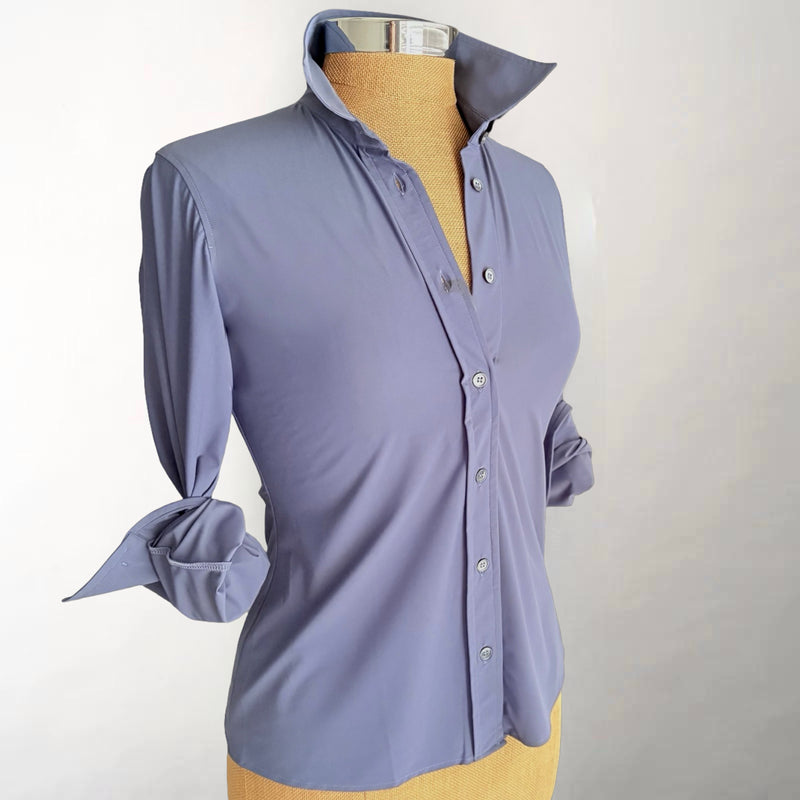 Slate Blue Slim Stretch Shirt