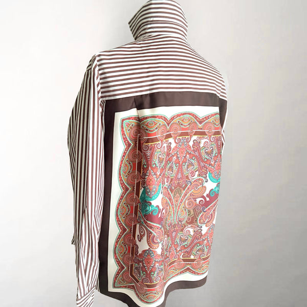 Striped Sophie Shirt with Silk Back