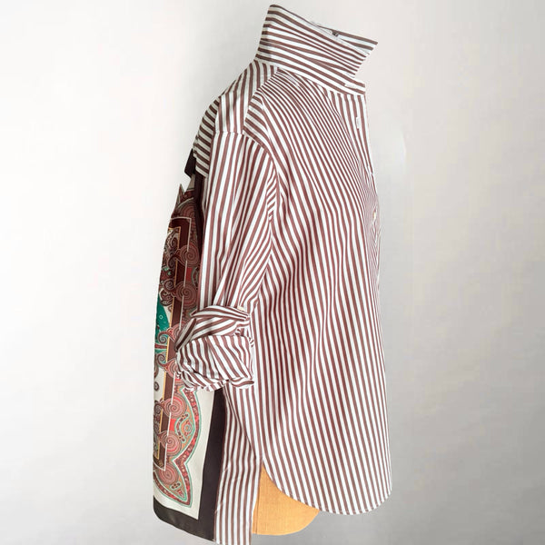 Striped Sophie Shirt with Silk Back
