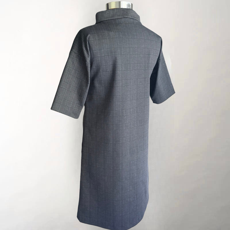 Avery Black Plaid Shift Dress