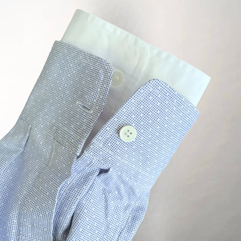 Blue Dot and White Layered Shirt
