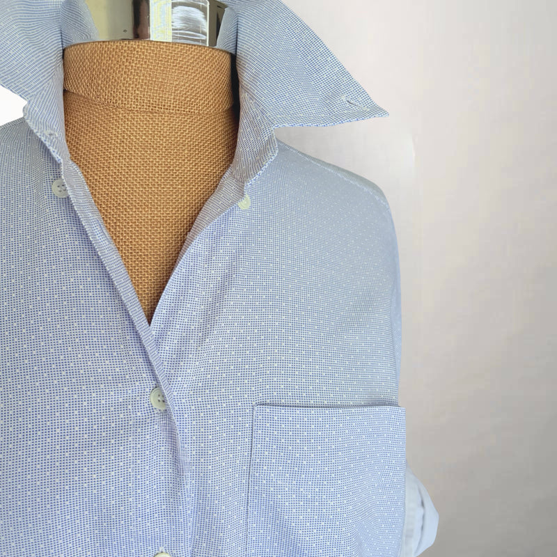 Blue Dot and White Layered Shirt