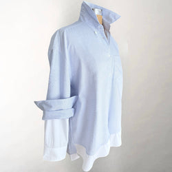 Blue Dot and White Layered Shirt