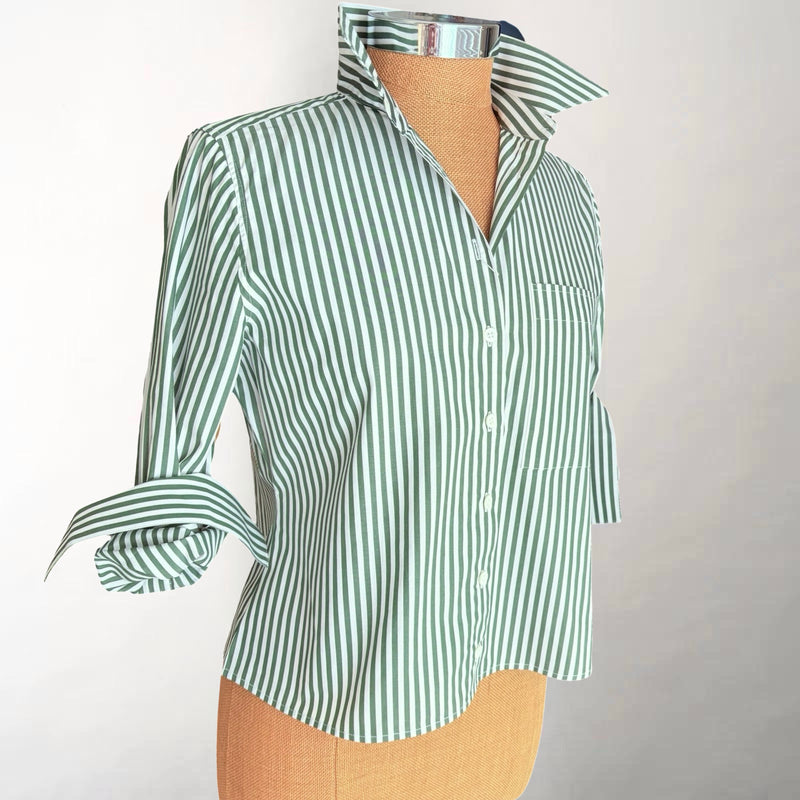 The Crop Evergreen Stripe Shirt