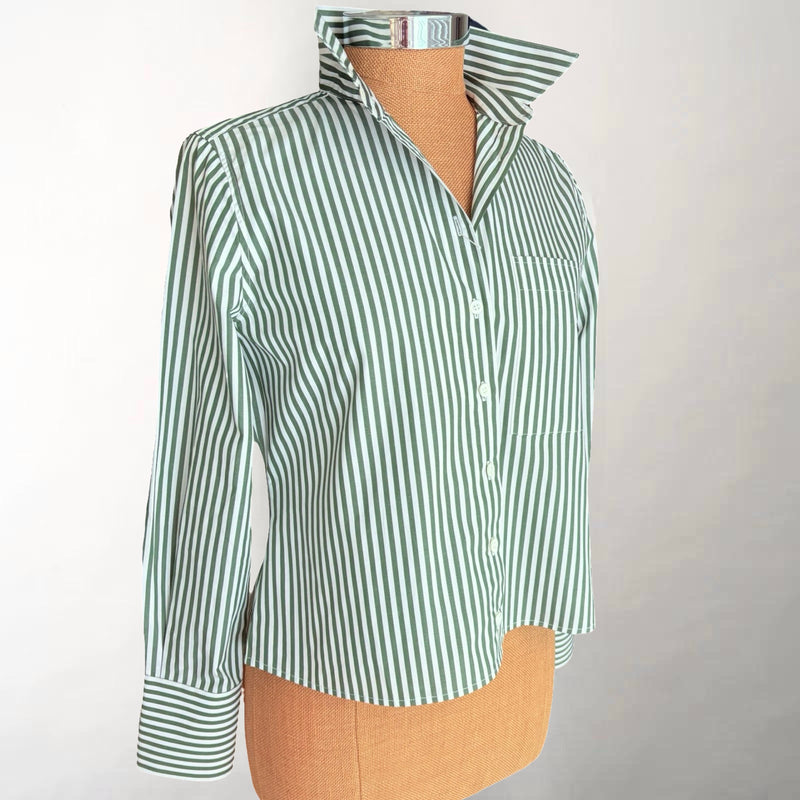 The Crop Evergreen Stripe Shirt