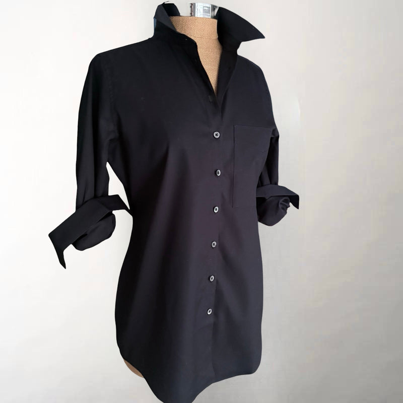 The Modified Boyfriend Black Poplin