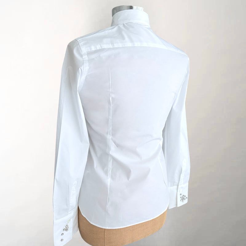 Rhinestone Fitted White Shirt