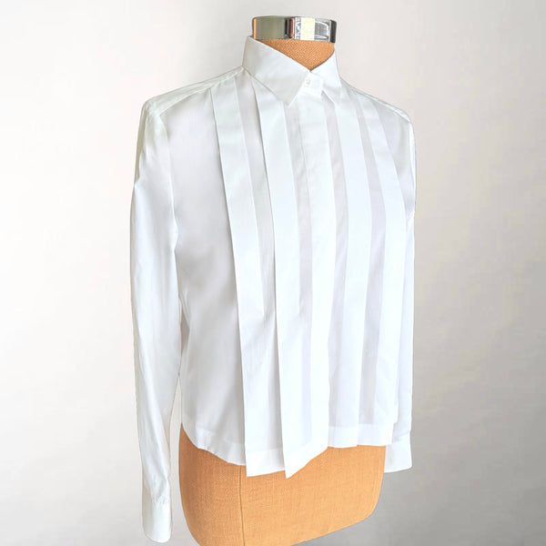 Jenna White Pleat Front Shirt