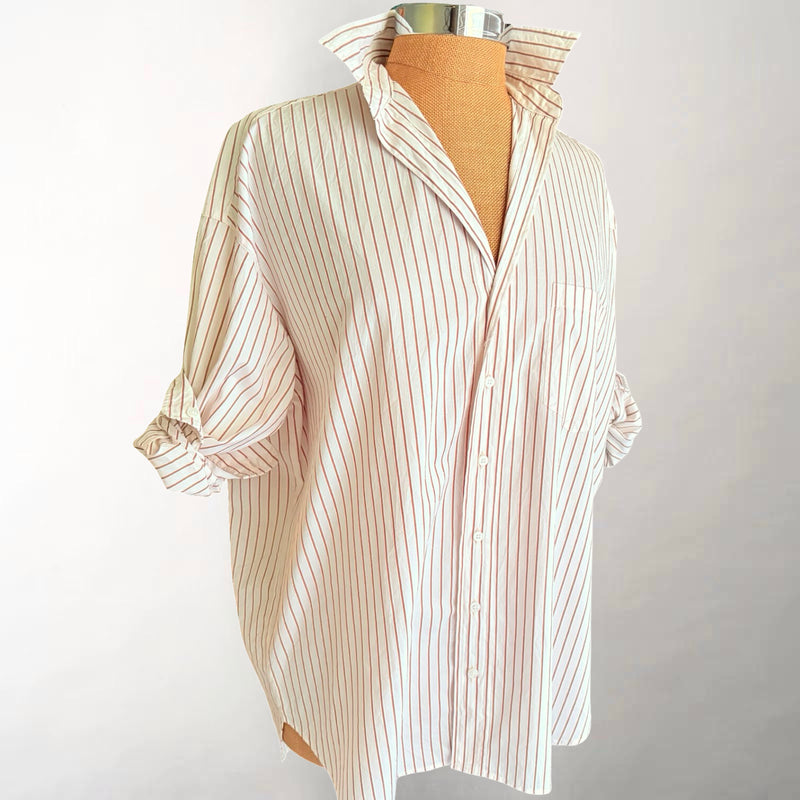 Shirley Camel Cream Stripe
