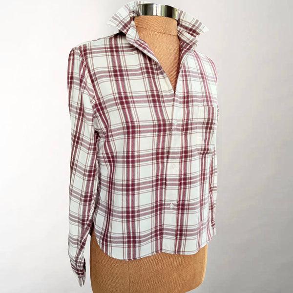 Silvio Wine, Cream & Brown Plaid