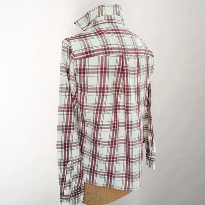 Silvio Wine, Cream & Brown Plaid