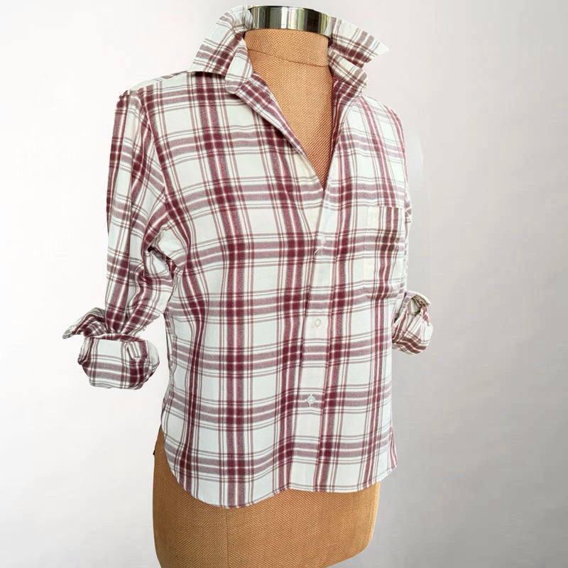 Silvio Wine, Cream & Brown Plaid
