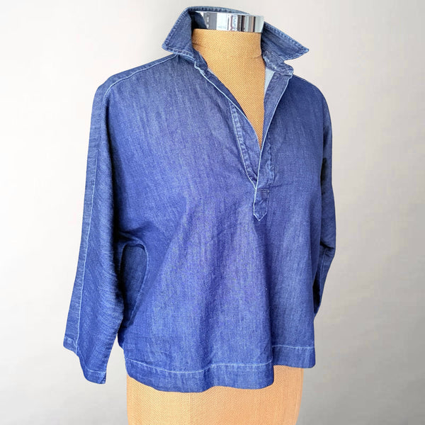 Gabi Vintage Dark Wash Pullover Shirt