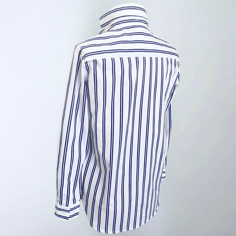 Double Navy Stripe White Frank Shirt