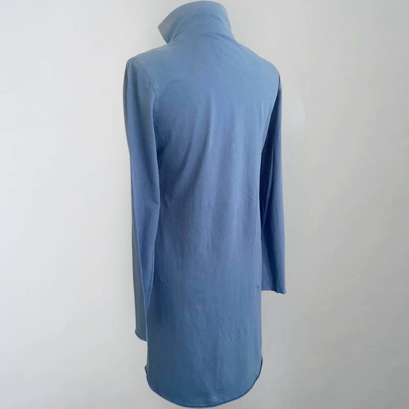 Jean Blue Jersey Long Sleeve Polo Dress